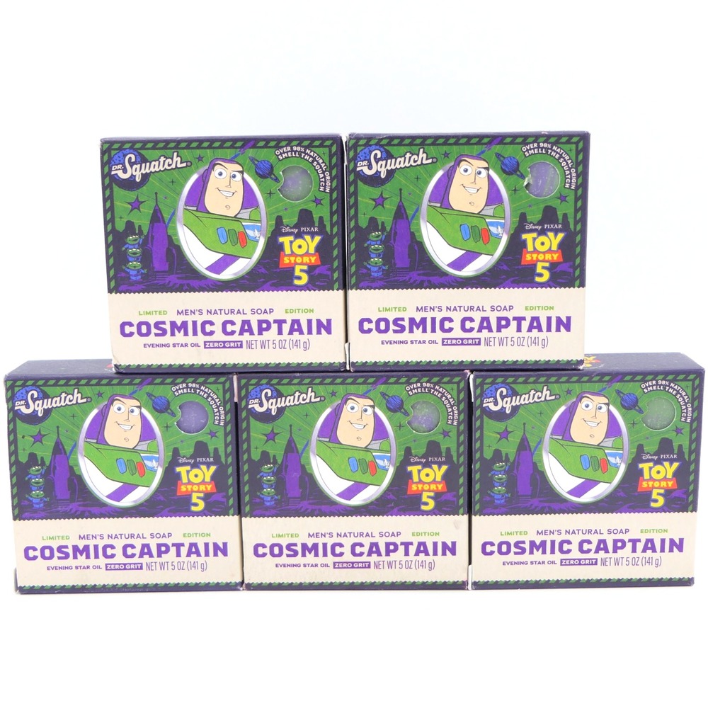 Dr. Squatch Cosmic Captain Buzz Toy Story Mens Natural Soap 5 Bars 5oz Zero Grit